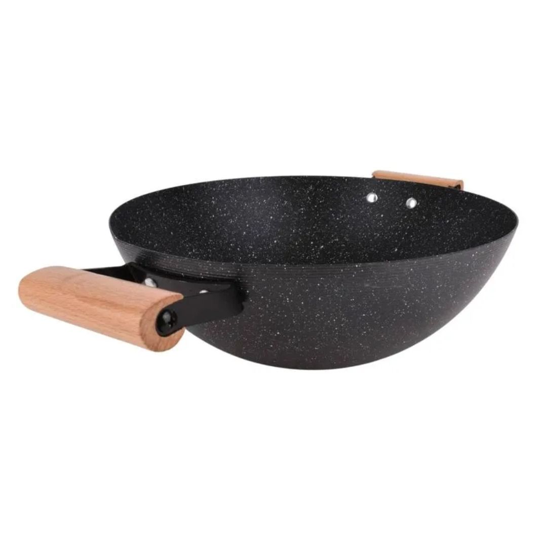 SARTEN ANTIADHERENTE CON ASAS DE MADERA - 1