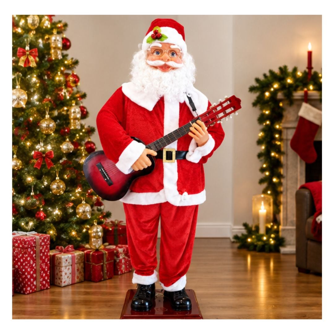PAPÁ NOEL MÚSICO ANIMADO CON GUITARRA - 1