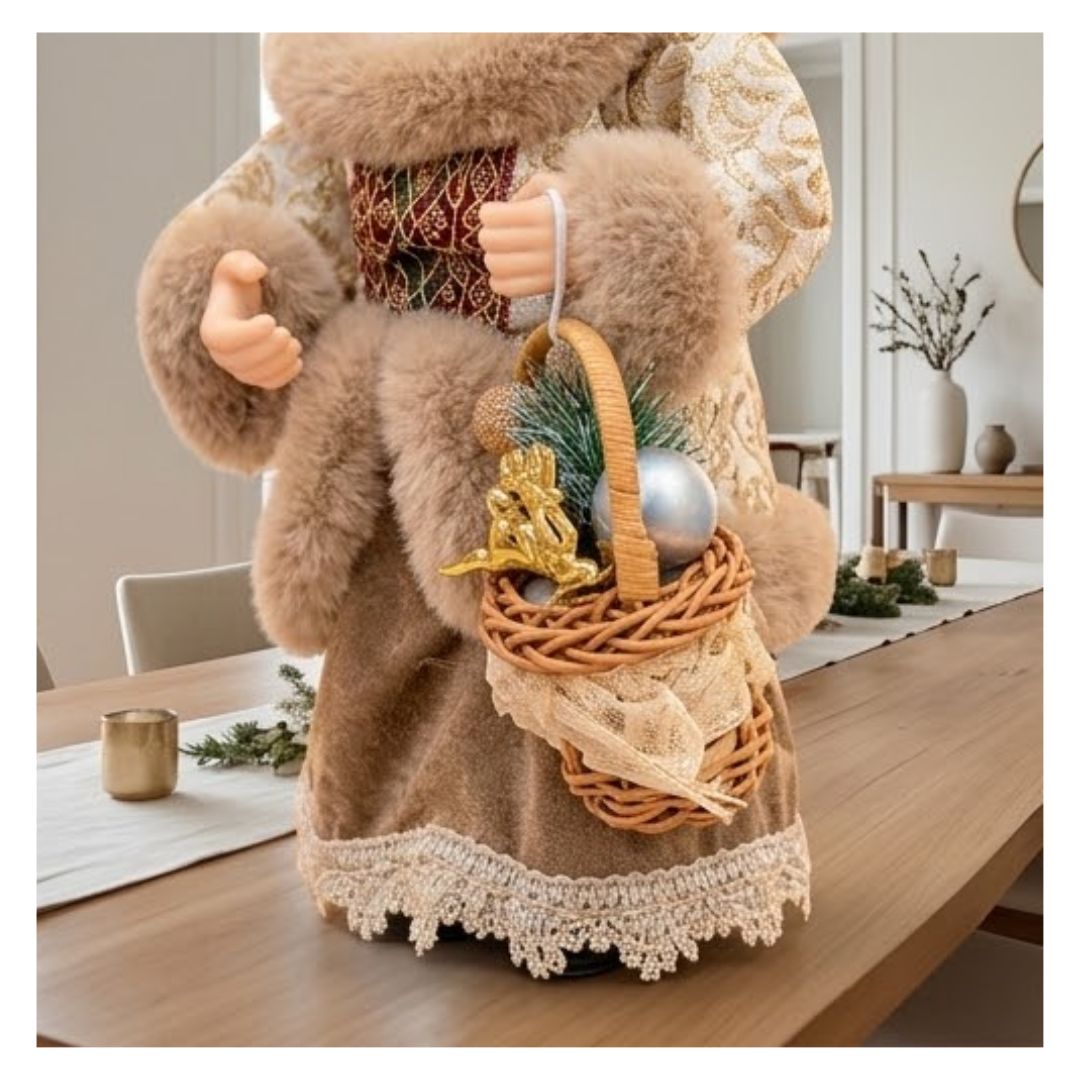 MUÑECA DECORATIVA DE MAMÁ NOELA CON CANASTA - 3
