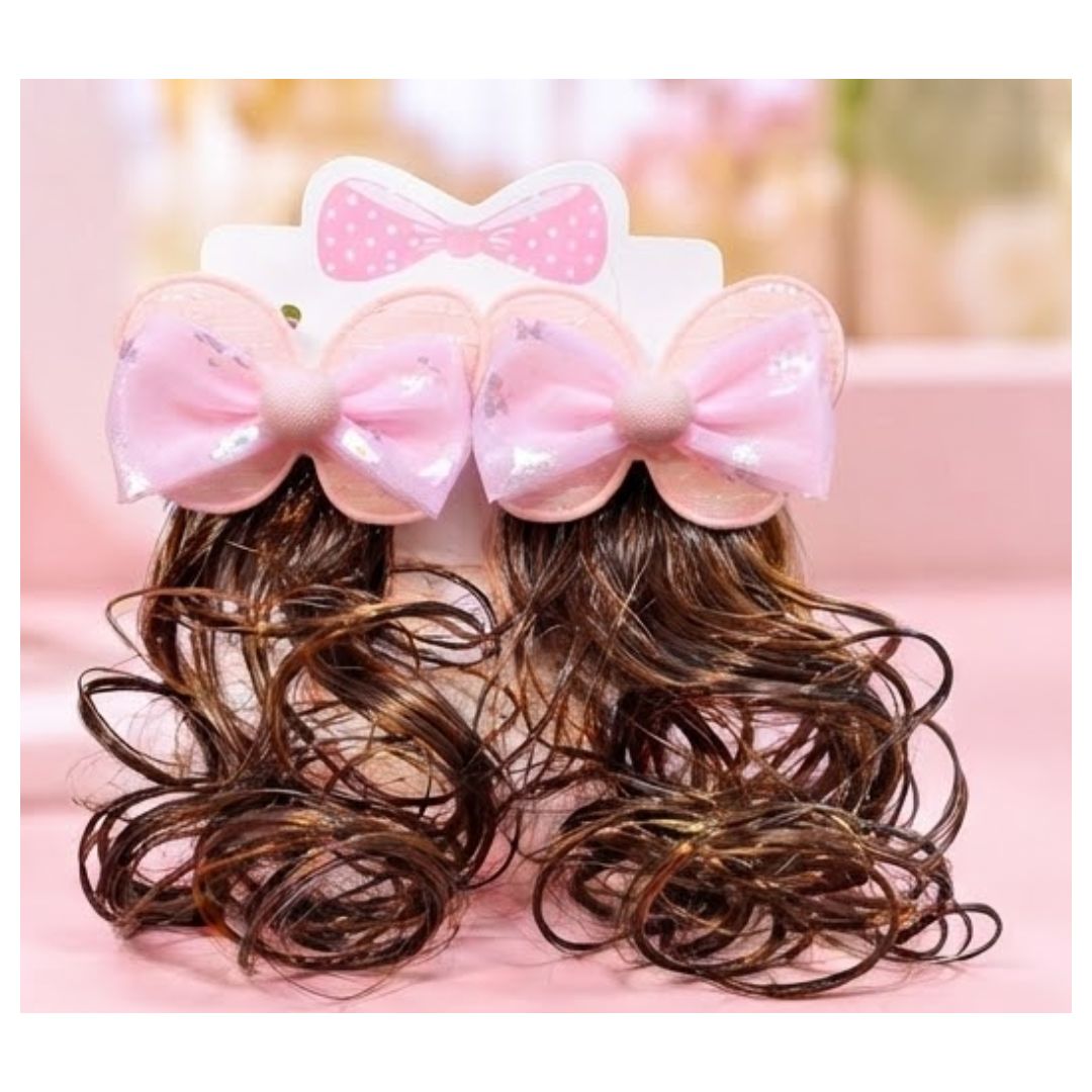 PACK DE 6 DE PINZAS DE CABELLO INFANTILES CON PELUCA DECORATIVA - 1