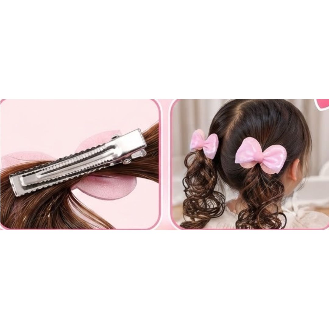 PACK DE 6 DE PINZAS DE CABELLO INFANTILES CON PELUCA DECORATIVA - 2