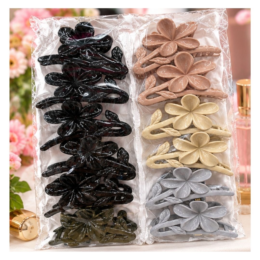 GANCHOS PARA EL CABELLO CON DISEÑO DE FLOR - 1