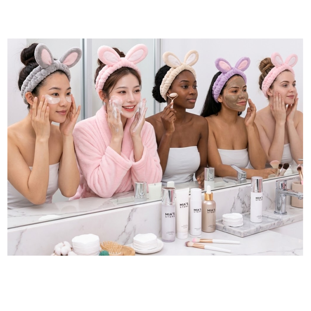 PACK DE 5 VINCHAS PARA EL CABELLO CON OREJAS DE CONEJO DE PELUCHE - 2