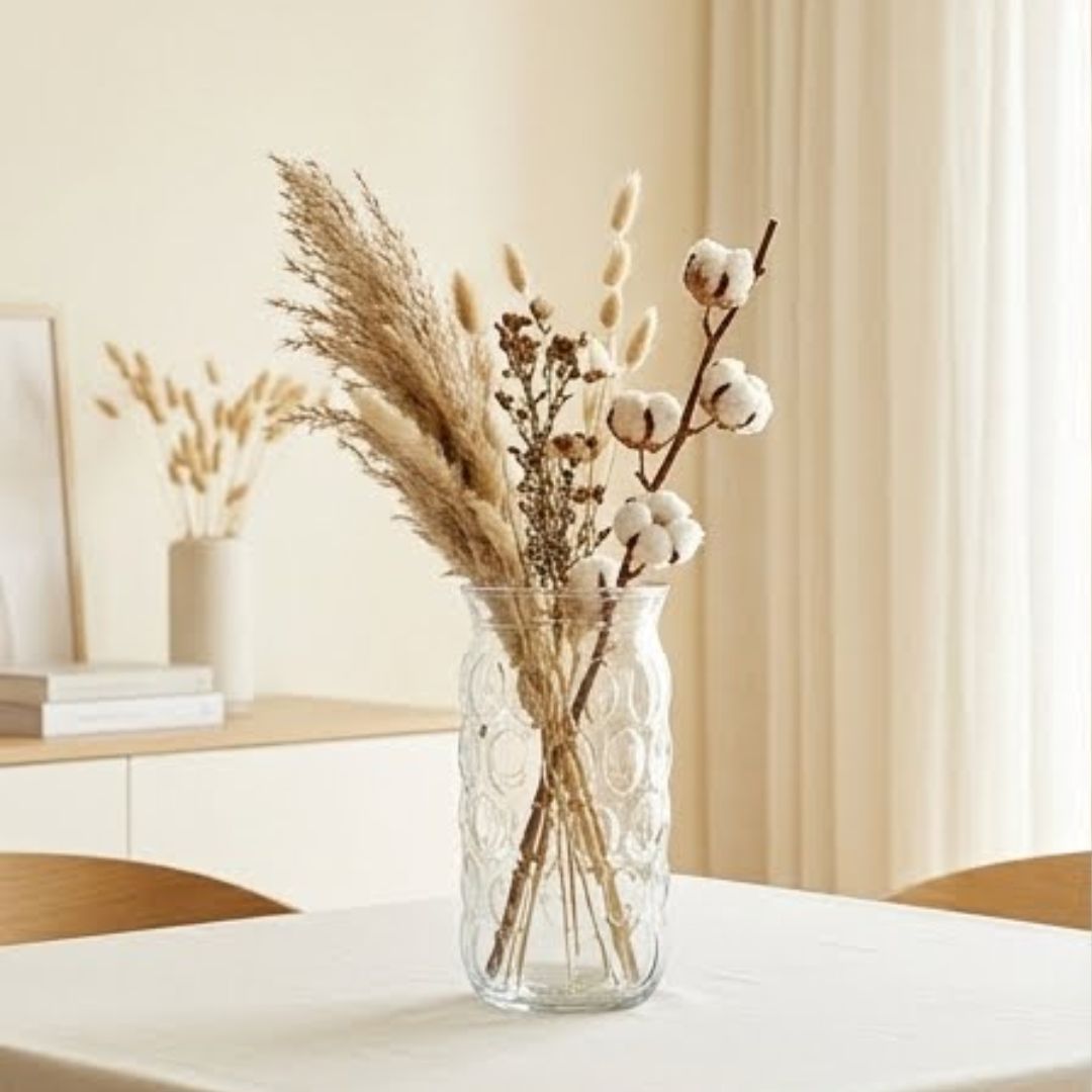 FLORERO DE VIDRIO CON RELIEVE DE BURBUJAS 25 CM - 2