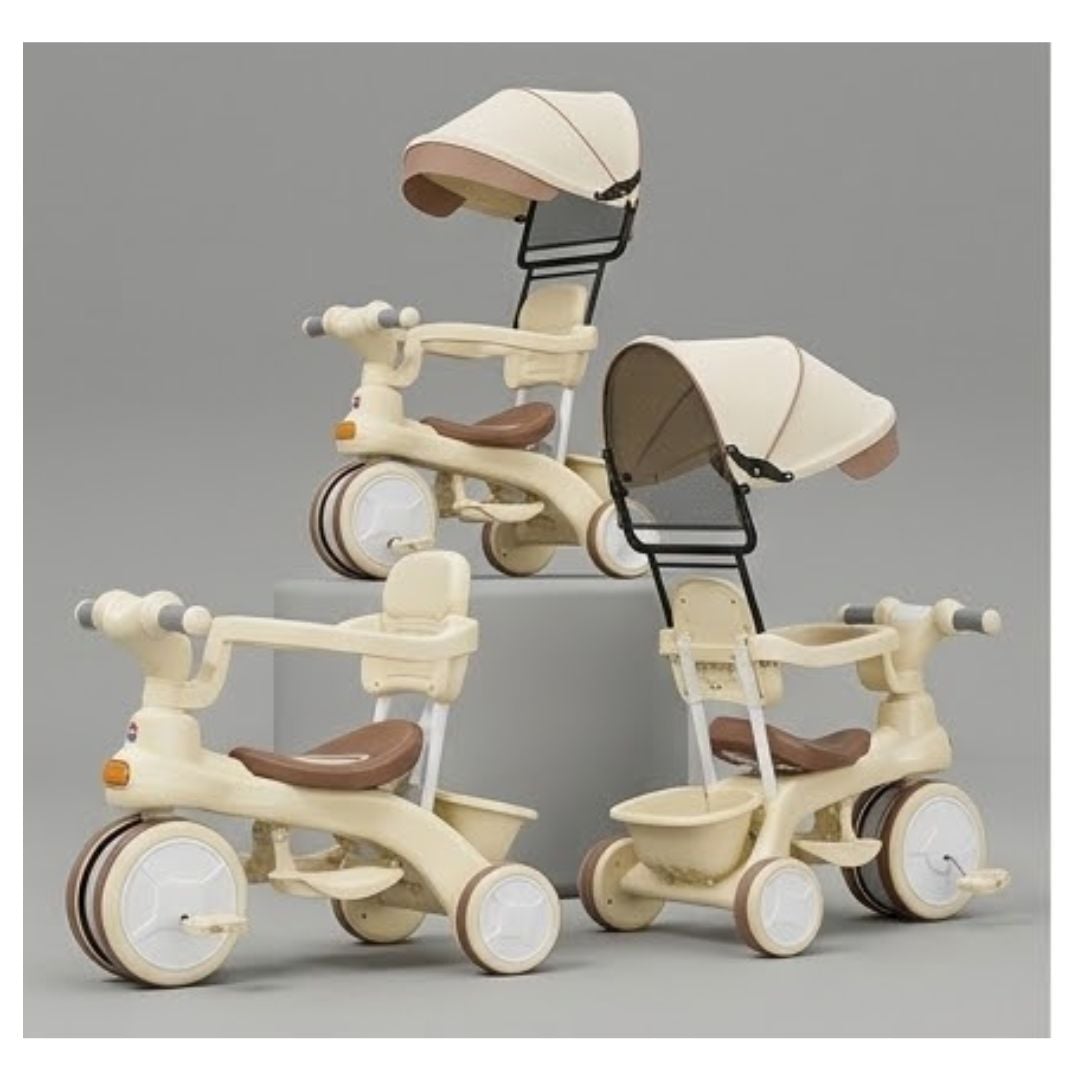 TRICICLO INFANTIL CON GUIADOR Y TOLDO PLEGABLE - 1