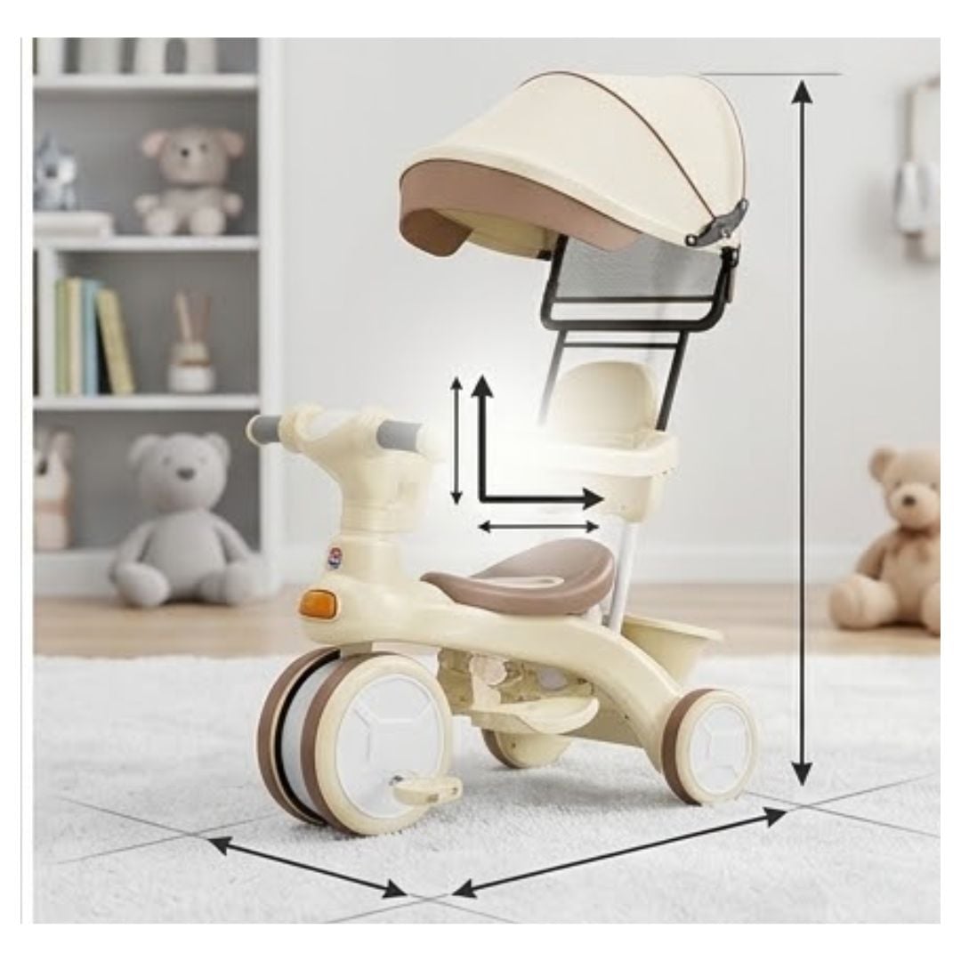 TRICICLO INFANTIL CON GUIADOR Y TOLDO PLEGABLE - 2