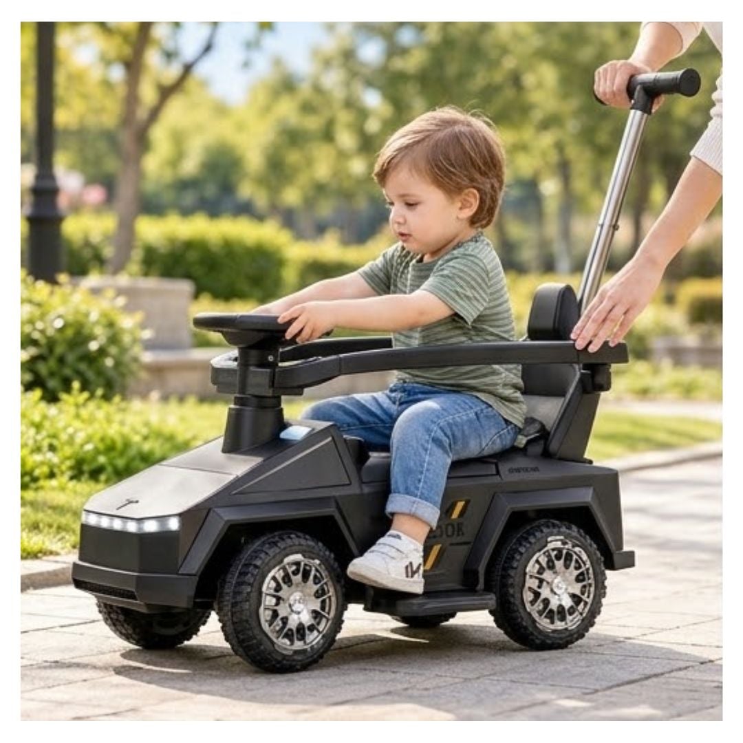 CARRO ELÉCTRICO PARA NIÑOS CON BARRA DE EMPUJE - 1