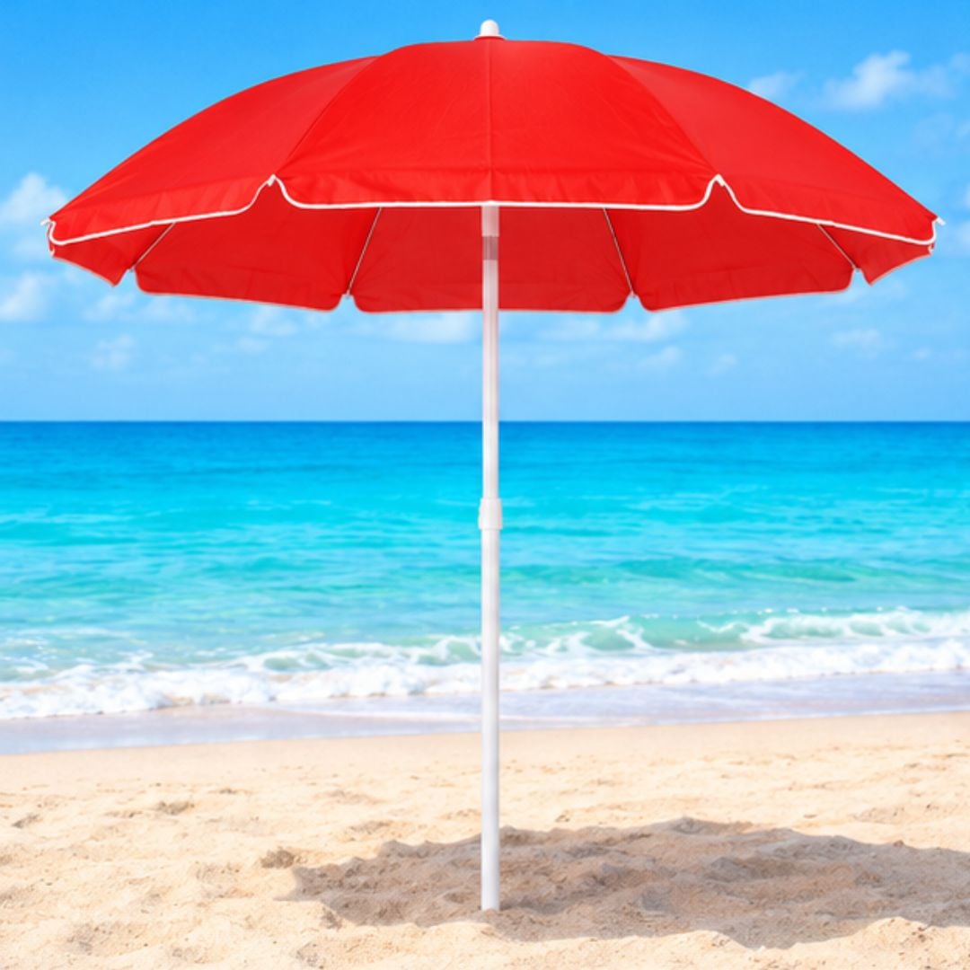 SOMBRILLA DE PLAYA PLAYERA COLOR ENTERO - 1