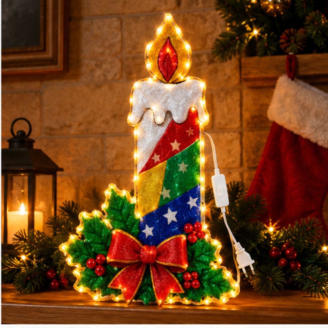 ADORNO NAVIDEÑO LED EN FORMA DE VELA - 2