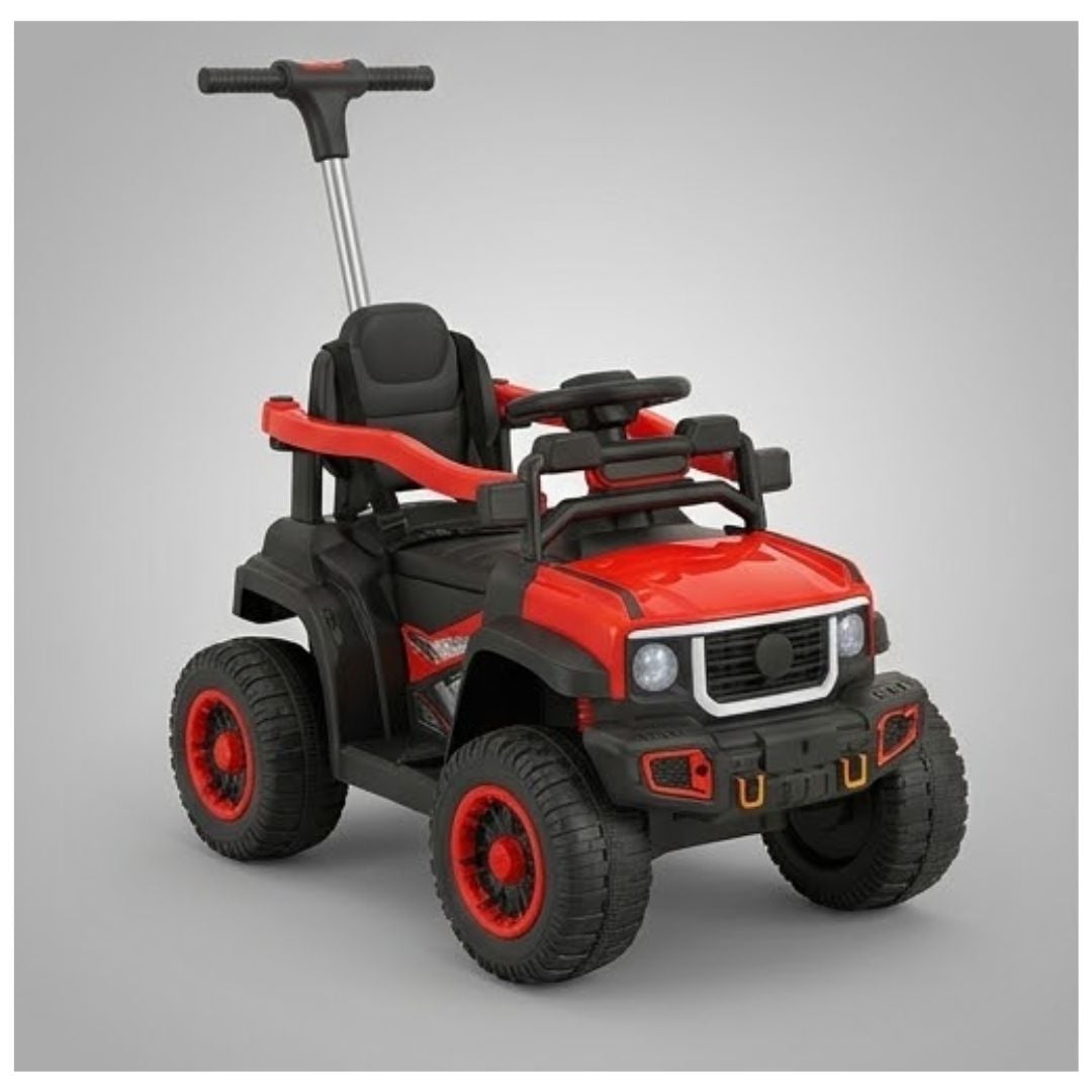 CARRO ELÉCTRICO INFANTIL CON BARRA DE EMPUJE - 1
