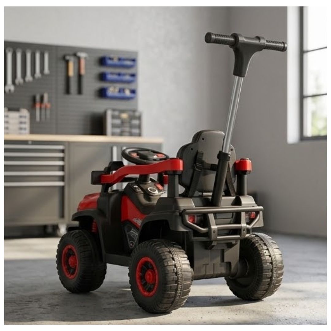 CARRO ELÉCTRICO INFANTIL CON BARRA DE EMPUJE - 2