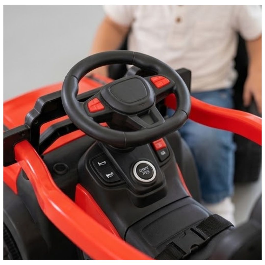 CARRO ELÉCTRICO INFANTIL CON BARRA DE EMPUJE - 3