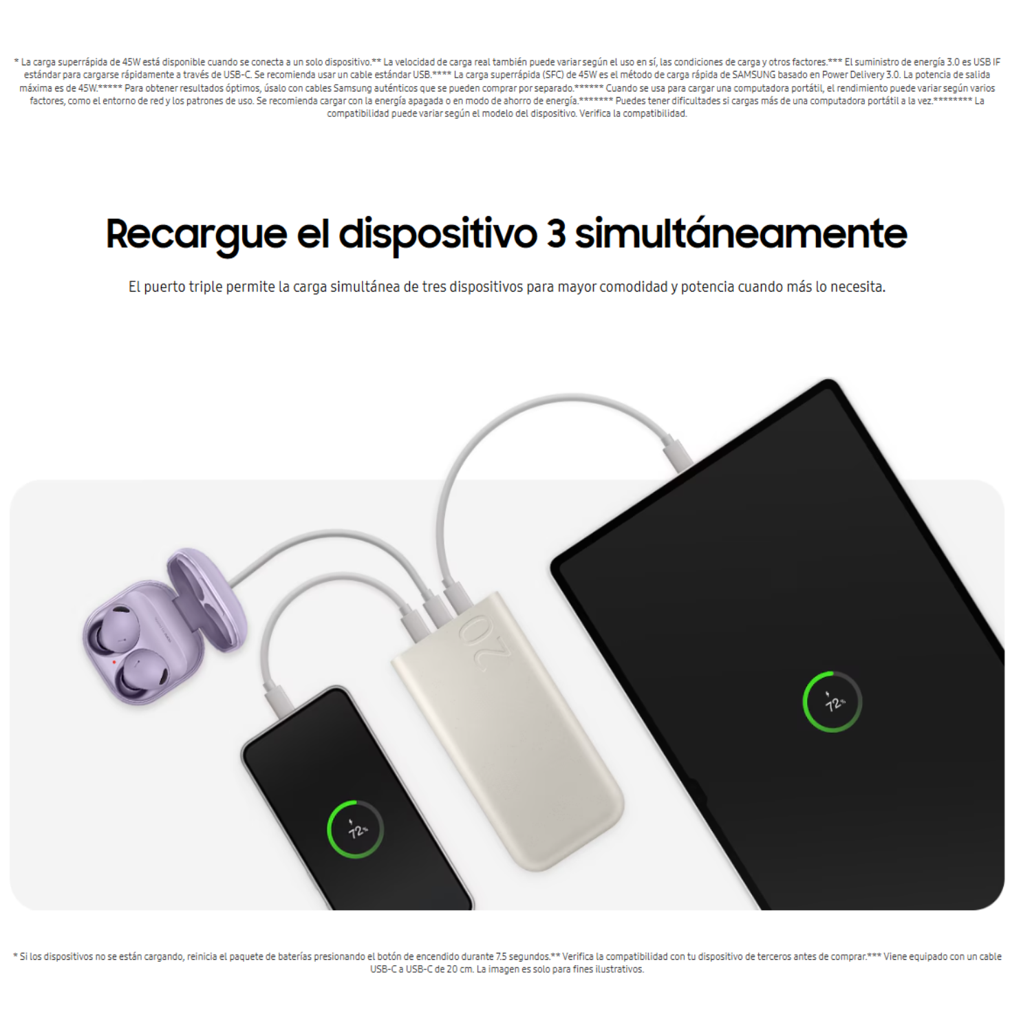 POWER BANK SAMSUNG 20000MAH CARGA RÁPIDA 45W BEIGE - 7