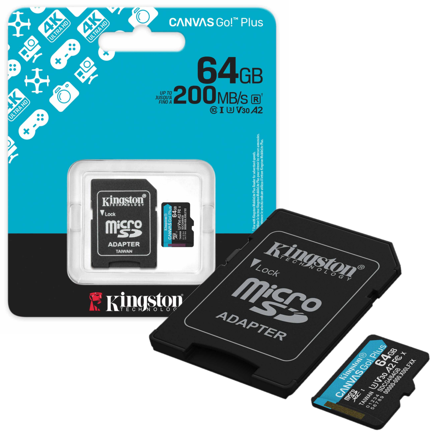 MEMORIA MICRO SD KINGSTON 64GB CANVAS GO - 1