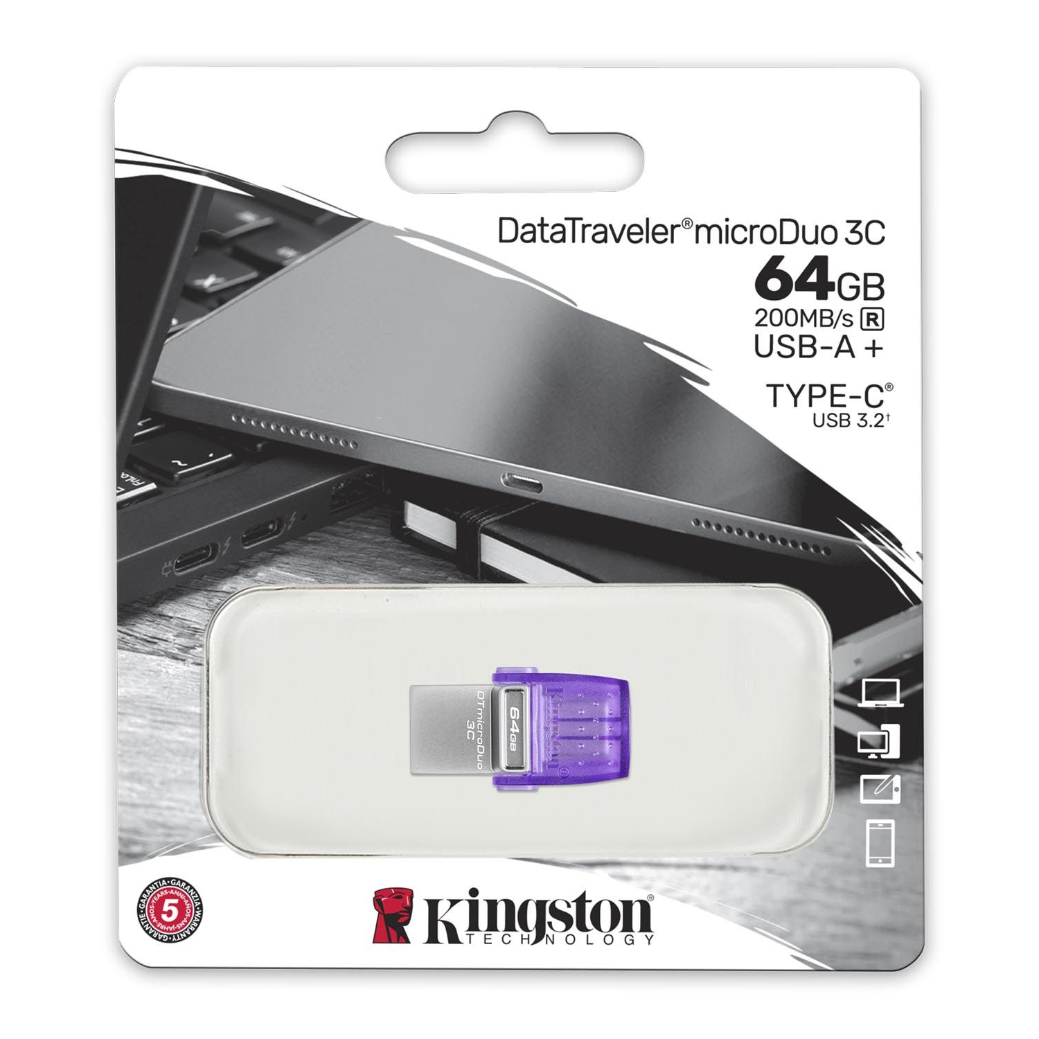 MEMORIA USB KINGSTON 64GB MICRO DUO DATATRAVELER - 3