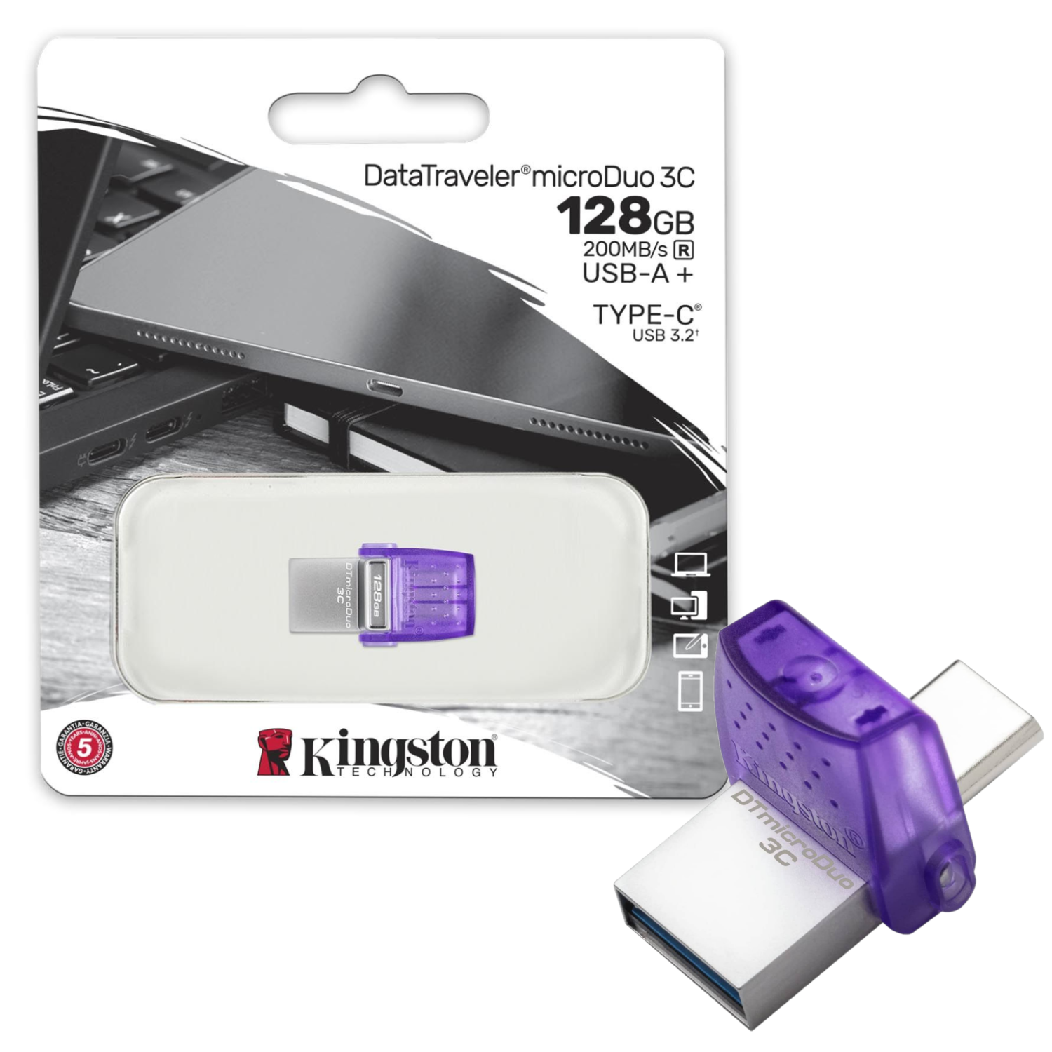 MEMORIA USB KINGSTON 128GB MICRO DUO DATATRAVELER - 1