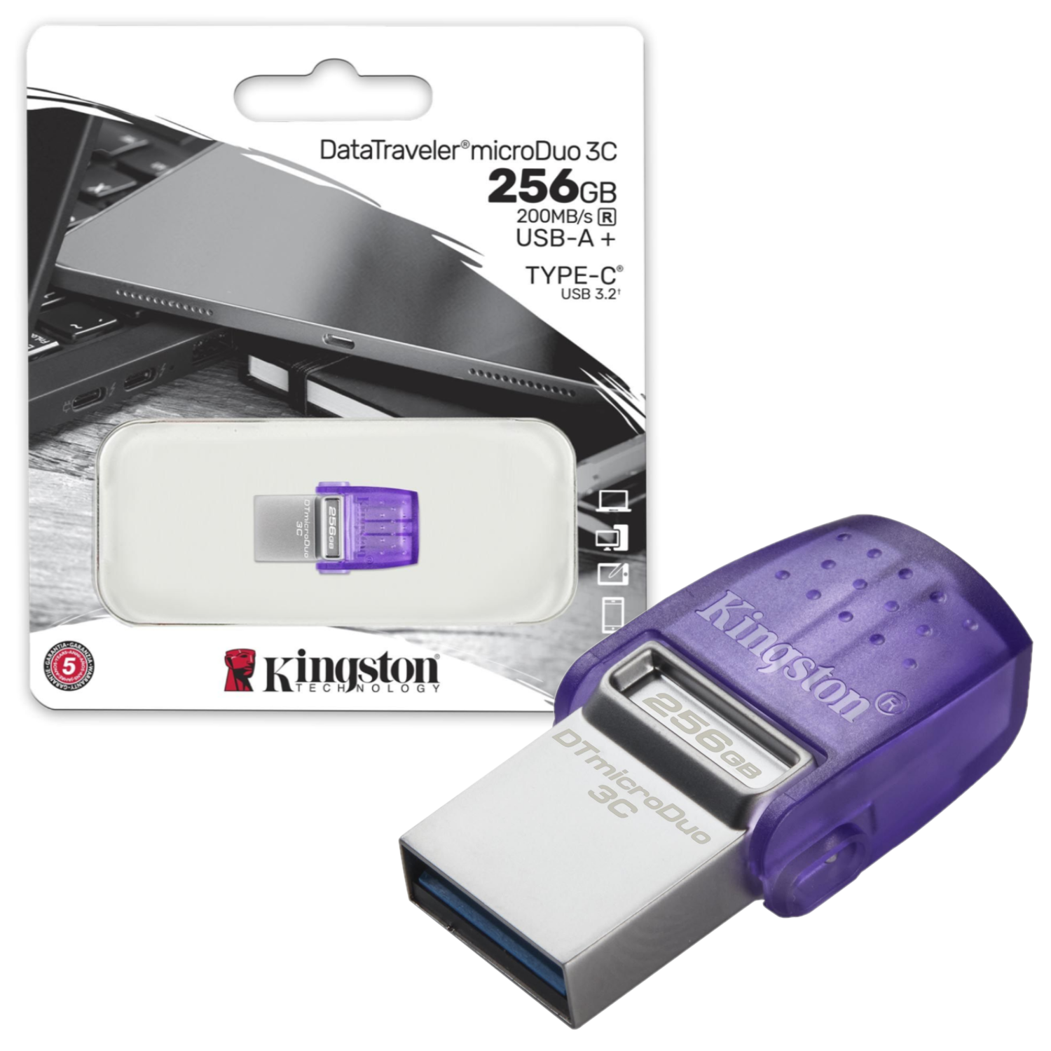 MEMORIA USB KINGSTON 256GB MICRO DUO DATATRAVELER - 1