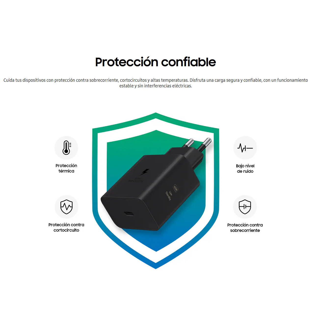CARGADOR SAMSUNG 60W CARGA SUPER RAPIDA USB-C - 3