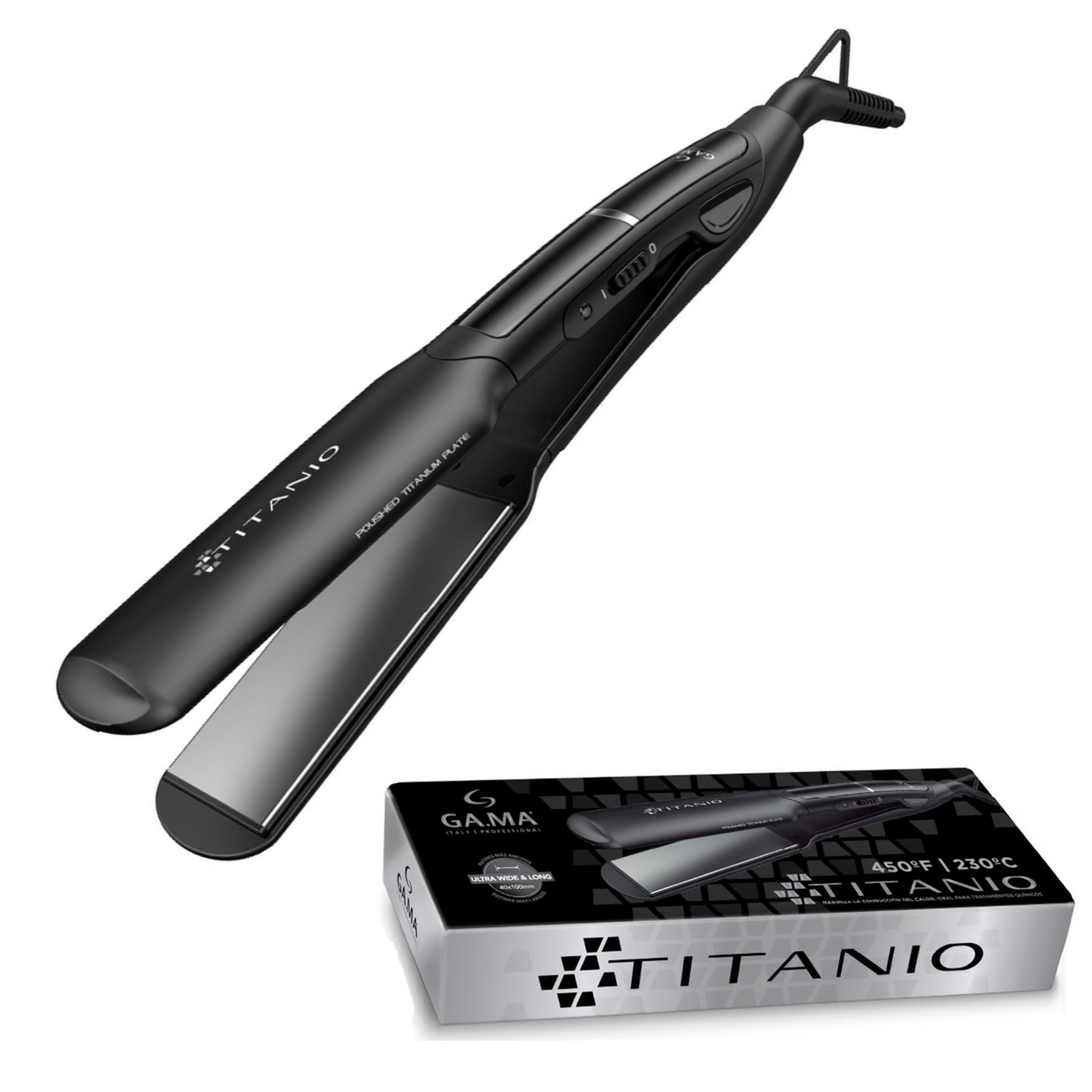 PLANCHA ALISADORA DE CABELLO GAMA X-WIDE TITANIO - 1