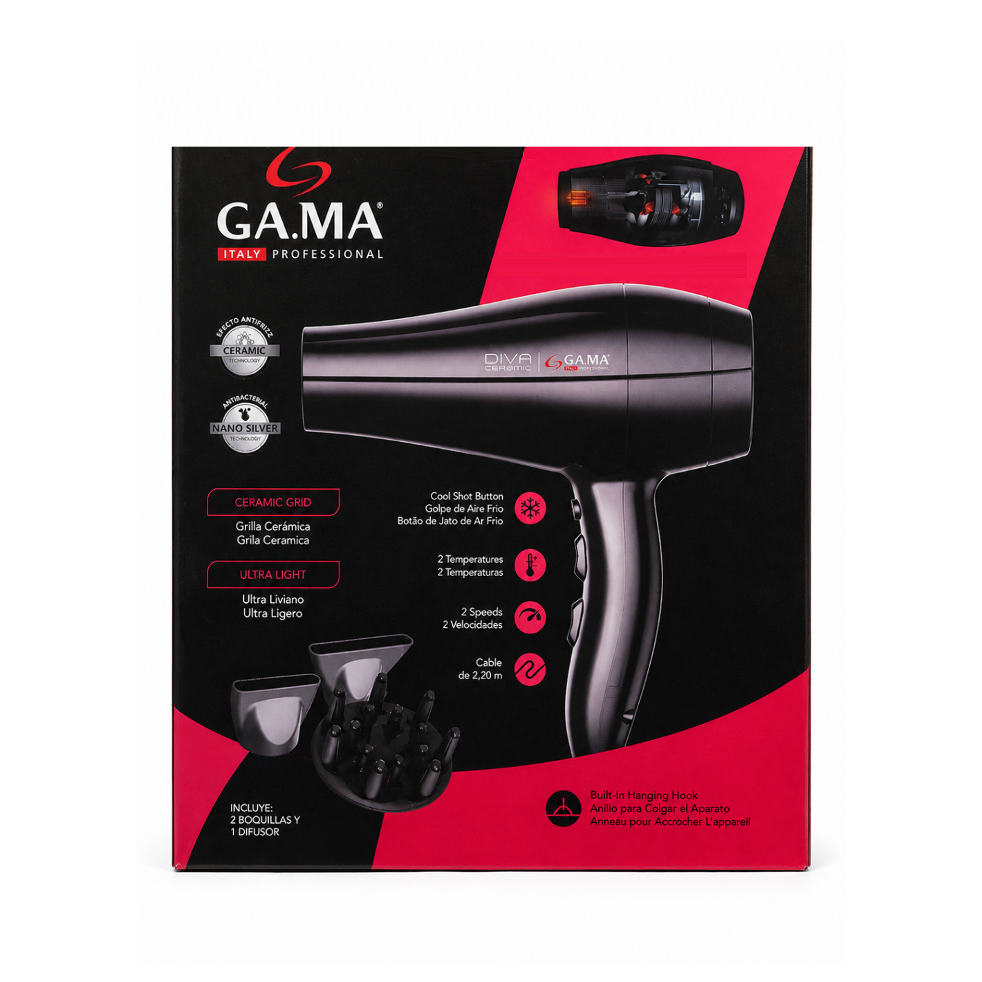 SECADORA DE CABELLO GAMA MOTOR PROFESIONAL 2300W - 5