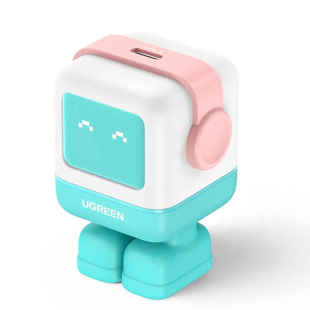 CARGADOR PARA CELULAR UGREEN 30W USB-C ROBOT ROSA - 6
