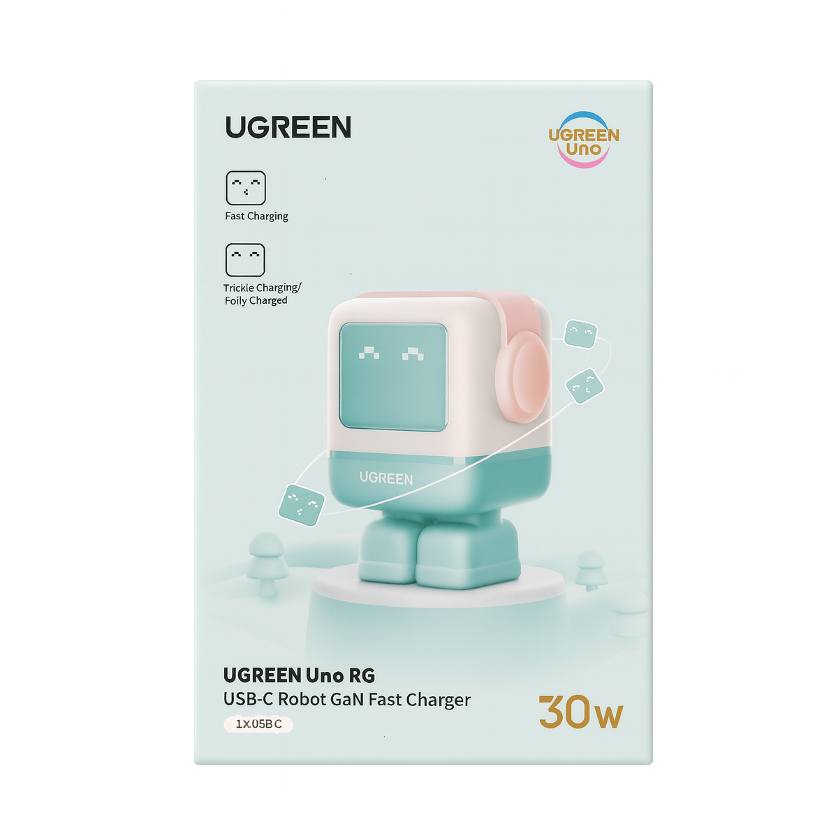 CARGADOR PARA CELULAR UGREEN 30W USB-C ROBOT ROSA - 7