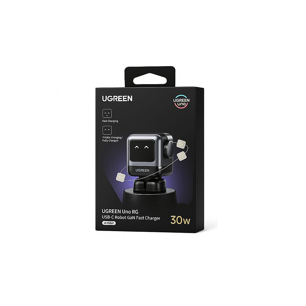 CARGADOR PARA CELULAR UGREEN 30W USB-C ROBOT NEGRO - 2
