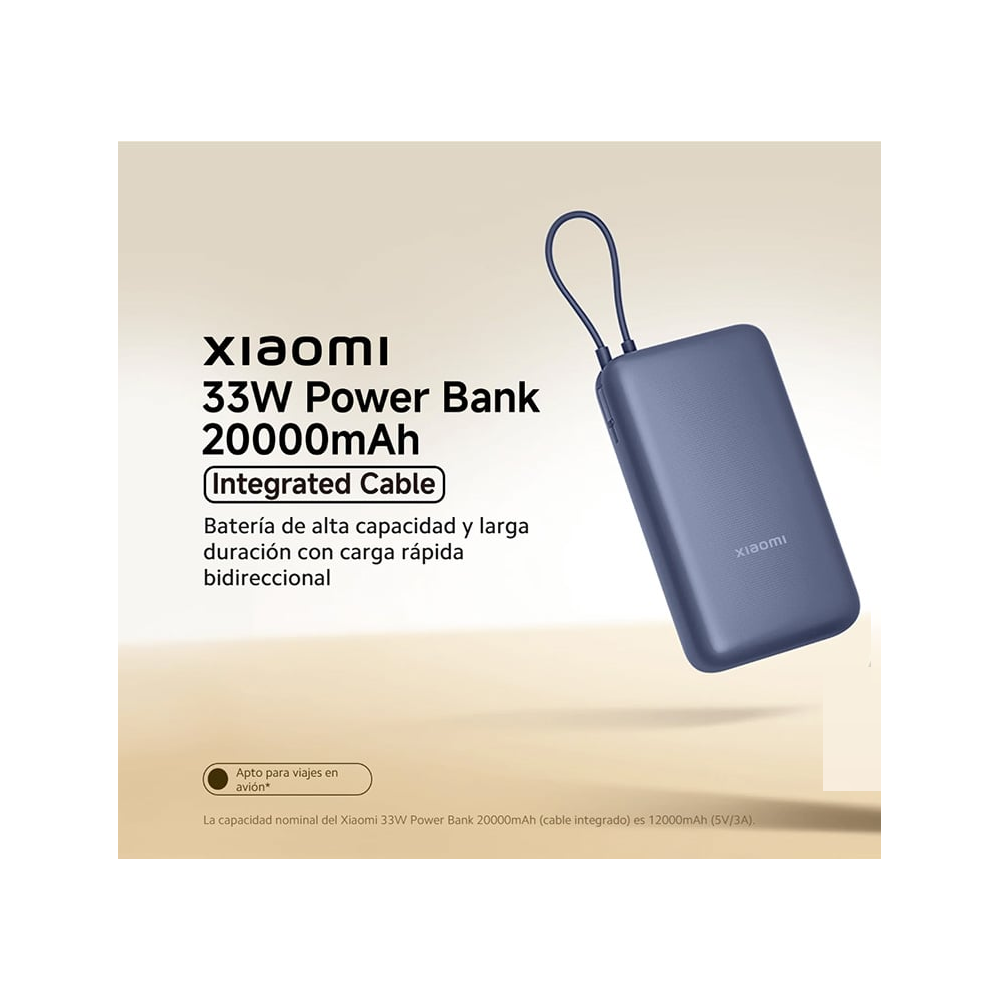 POWER BANK XIAOMI 20000 MAH CARGA RÁPIDA 33W AZUL - 5