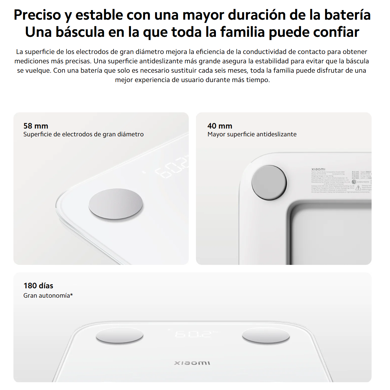 BALANZA CORPORAL INTELIGENTE XIAOMI S400 CON BLUETOOTH - 7