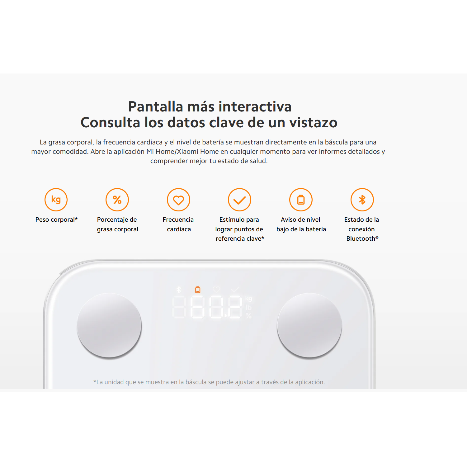 BALANZA CORPORAL INTELIGENTE XIAOMI S400 CON BLUETOOTH - 8