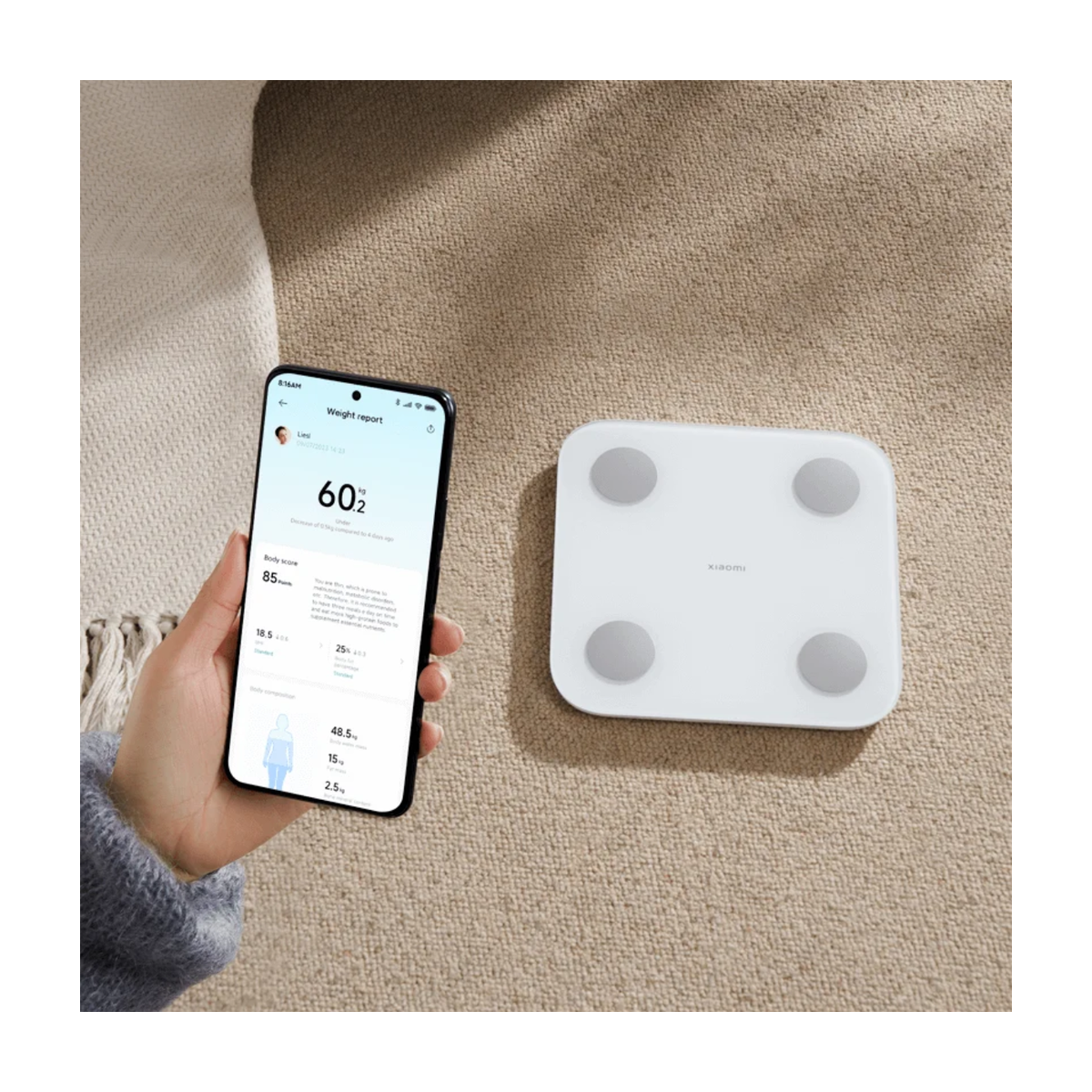 BALANZA CORPORAL INTELIGENTE XIAOMI S400 CON BLUETOOTH - 9