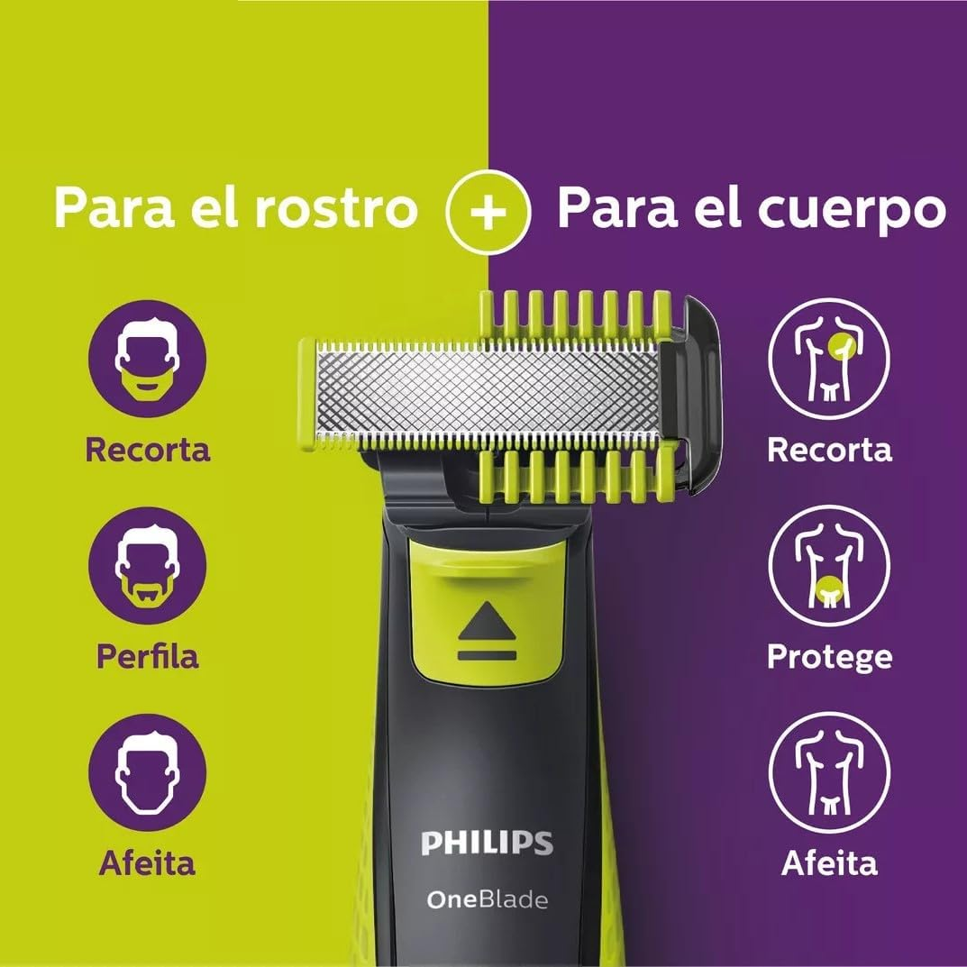 AFEITADORA PHILIPS ONE BLADE QP2824 BARBA Y CUERPO - 3