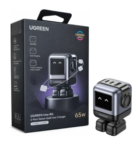 CARGADOR UGREEN 65W USB-C CARGA RÁPIDA 3 PUERTOS - 1