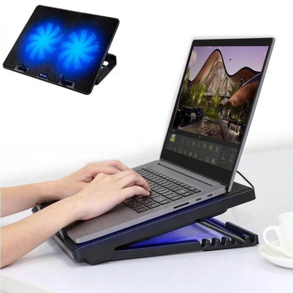 COOLER PARA LAPTOP TEROS 15 PULGADAS CON DOBLE VENTILADOR - 5