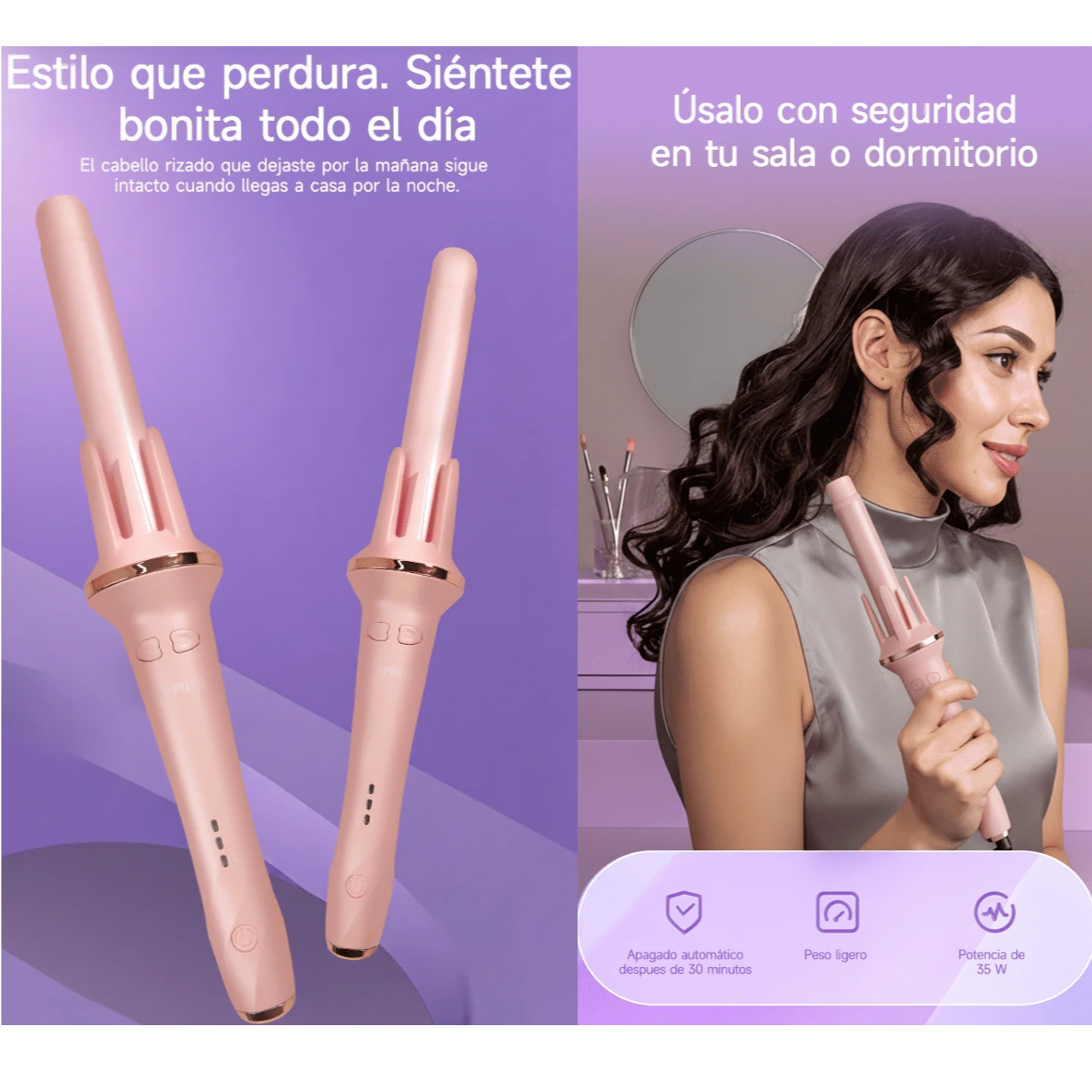 RIZADOR AUTOMÁTICO DE CABELLO BOMIDI 46W 3 TEMPERATURAS - 2