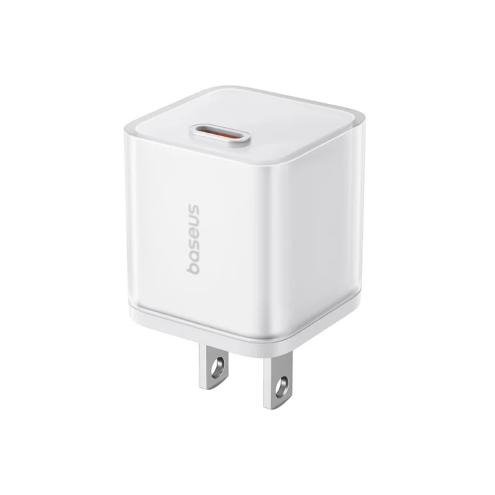 CARGADOR BASEUS 30W USB-C PD CARGA RÁPIDA IPHONE GAN5S BLANCO - 3
