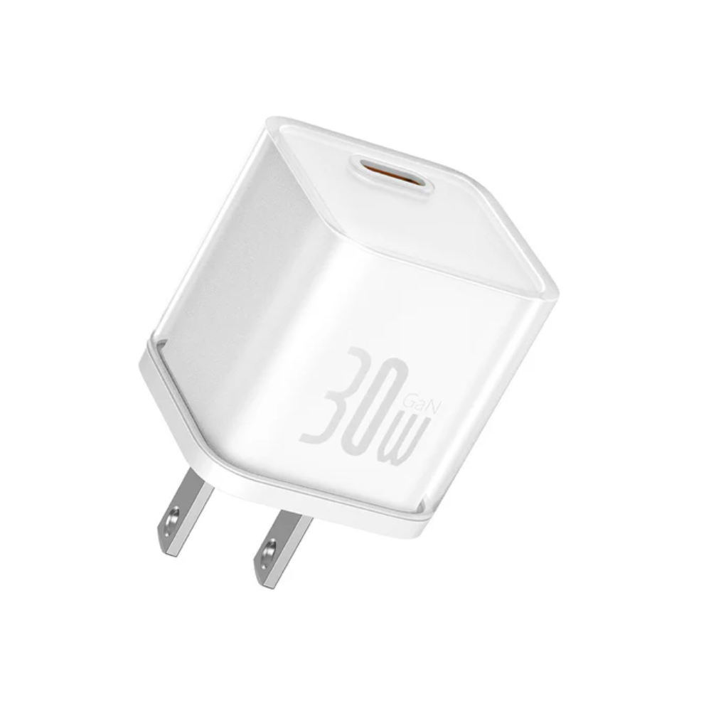 CARGADOR BASEUS 30W USB-C PD CARGA RÁPIDA IPHONE GAN5S BLANCO - 4