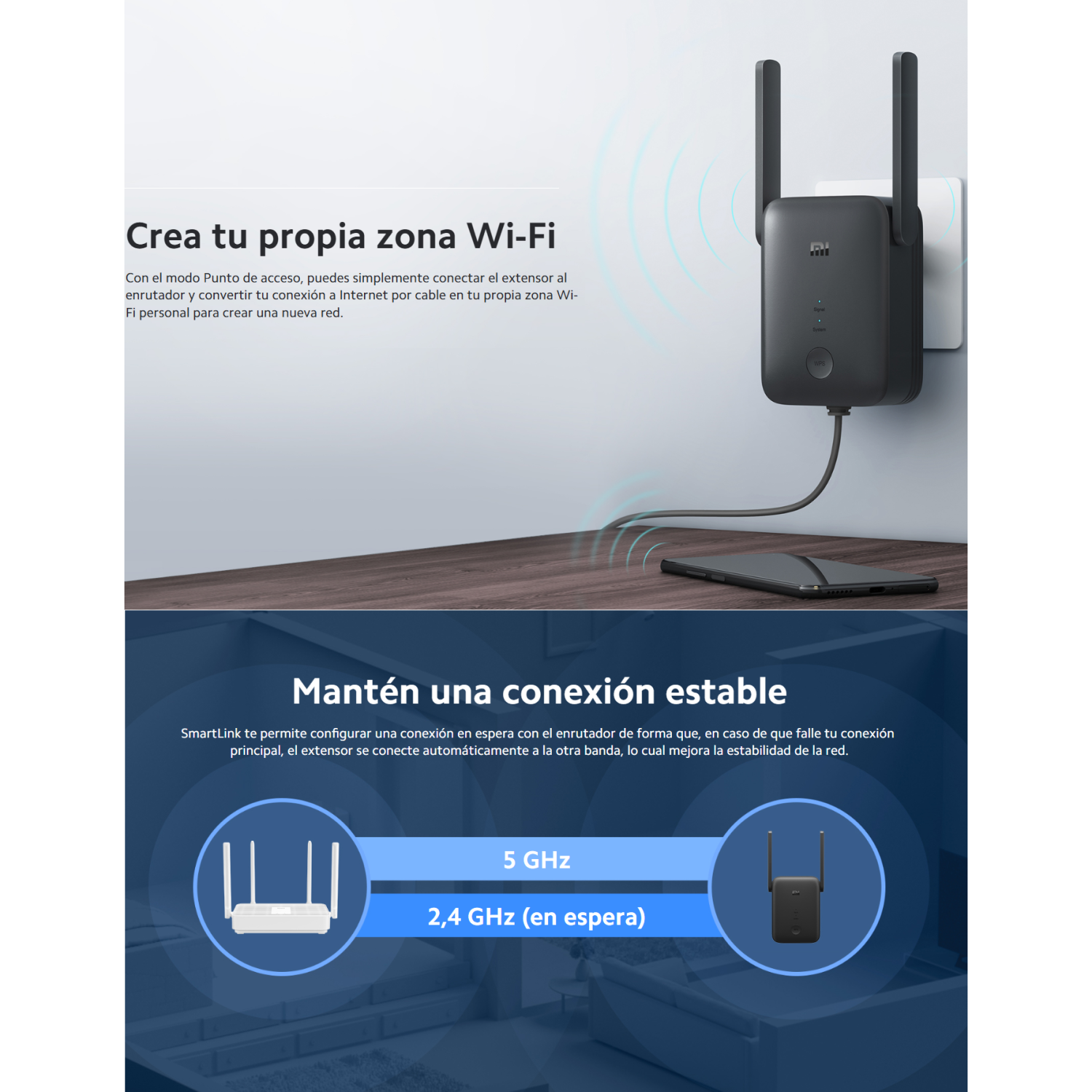 REPETIDOR WIFI XIAOMI AC1200 DOBLE BANDA AMPLIFICADOR - 4