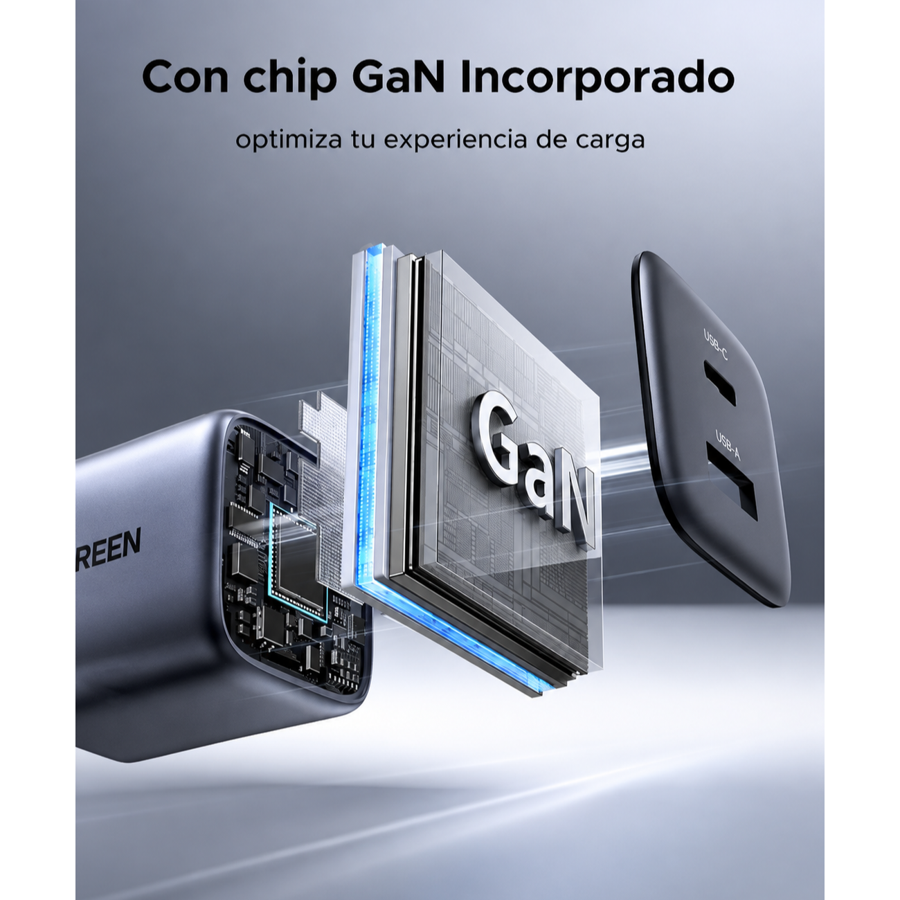 CARGADOR UGREEN 30W CARGA RÁPIDA GAN USB-C + USB-A - 3