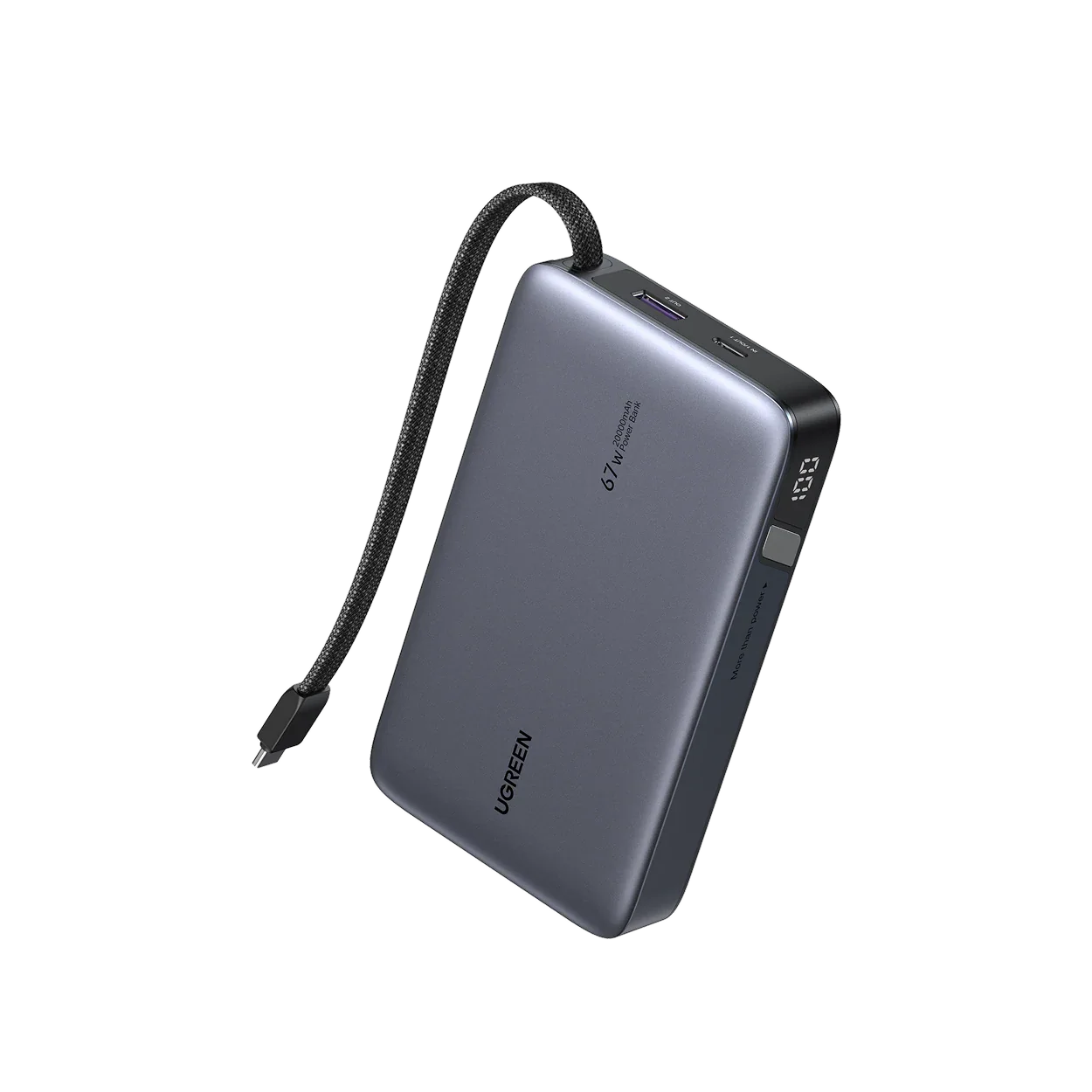 POWER BANK UGREEN 20000MAH 67W CABLE INTEGRADO - 3