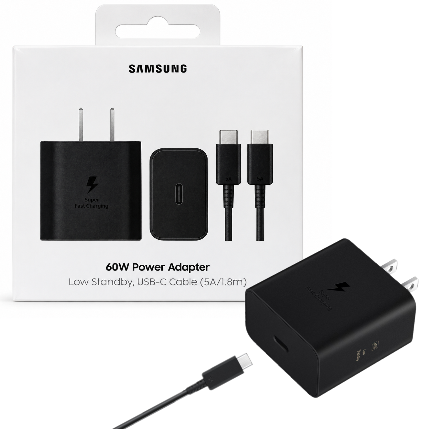 CARGADOR SAMSUNG 60W CON CABLE CARGA SÚPER RÁPIDA - 1
