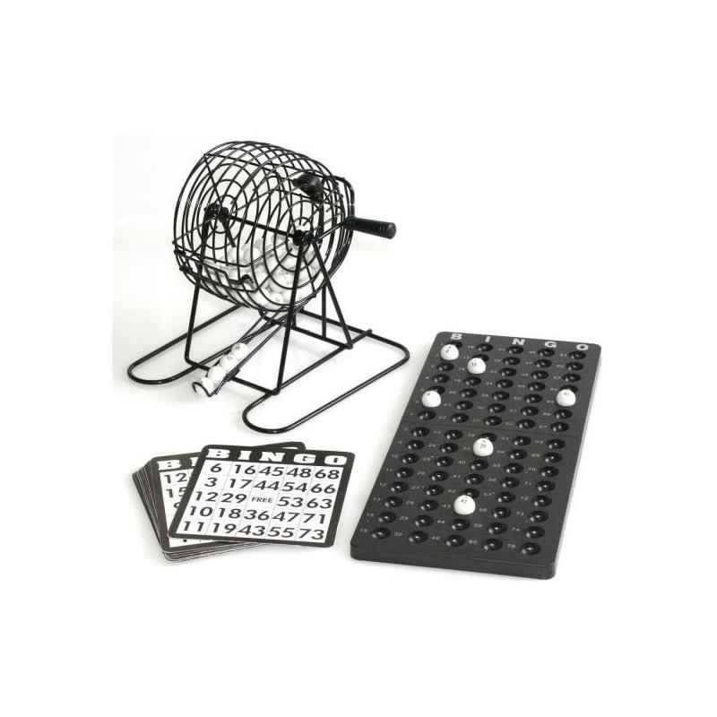 SET DE BINGO BOLILLERO DE METAL CARTILLAS FICHAS - 2