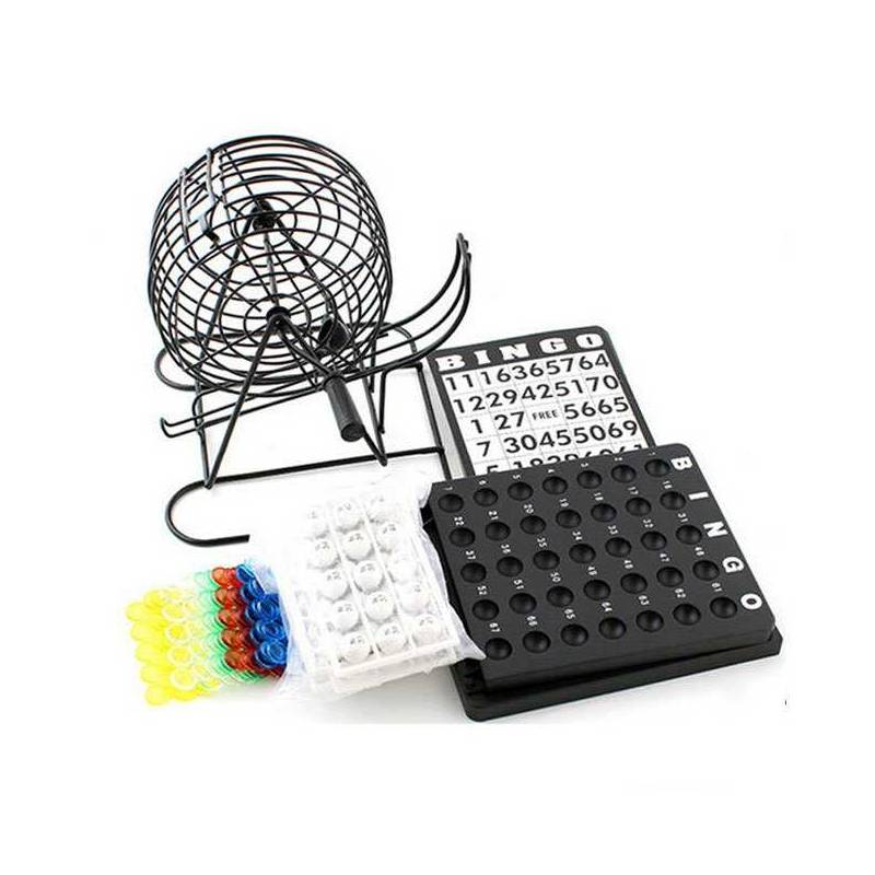SET DE BINGO BOLILLERO DE METAL CARTILLAS FICHAS - 3