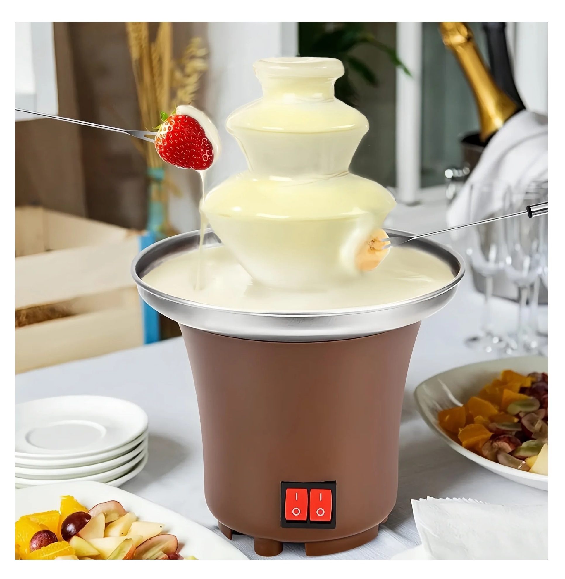 MAQUINA PARA DERRETIR CHOCOLATE FONDUE ELÉCTRICA CHOCOLATERA - 4