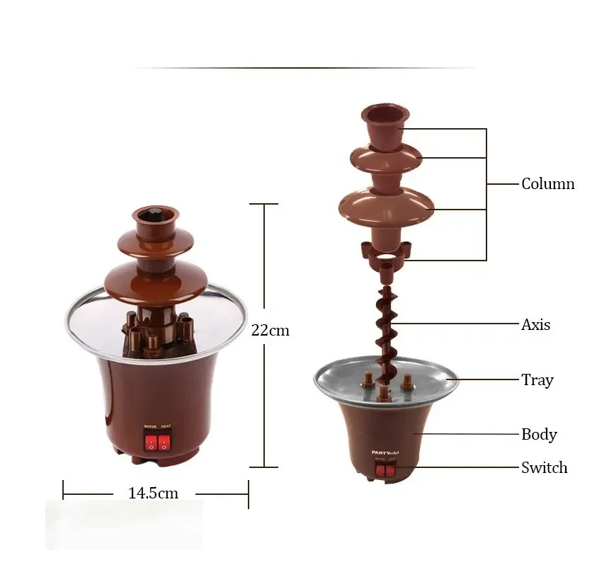 MAQUINA PARA DERRETIR CHOCOLATE FONDUE ELÉCTRICA CHOCOLATERA - 6