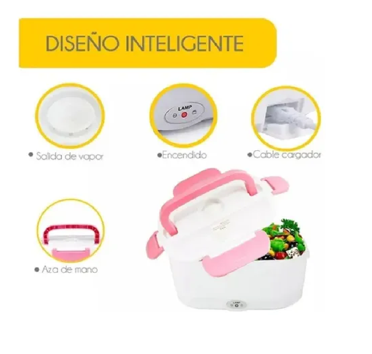 BANDEJA ELÉCTRICA HANNZO TAPER 23X15 CM COLOR PORTÁTIL - 2