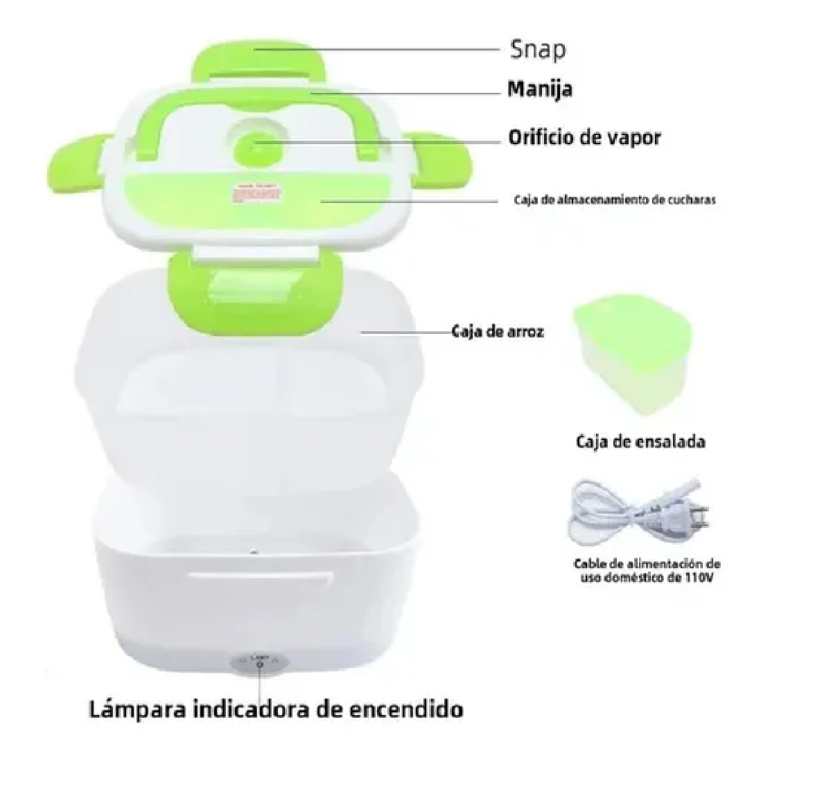 BANDEJA ELÉCTRICA HANNZO TAPER 23X15 CM COLOR PORTÁTIL - 5
