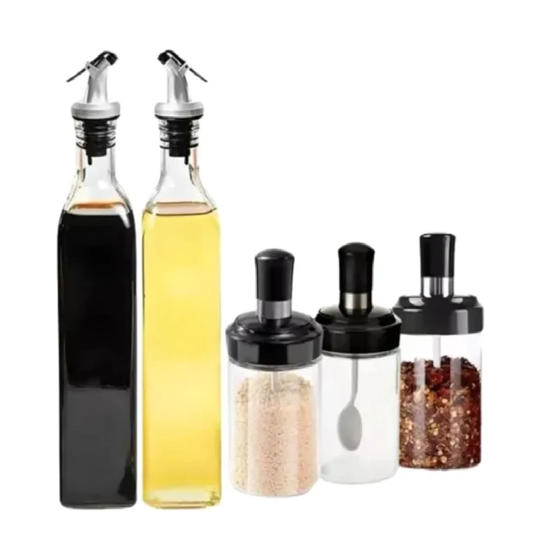 SET DE DISPENSADOR DE ACEITE Y CONDIMENTEROS ESPECIEROS - 1