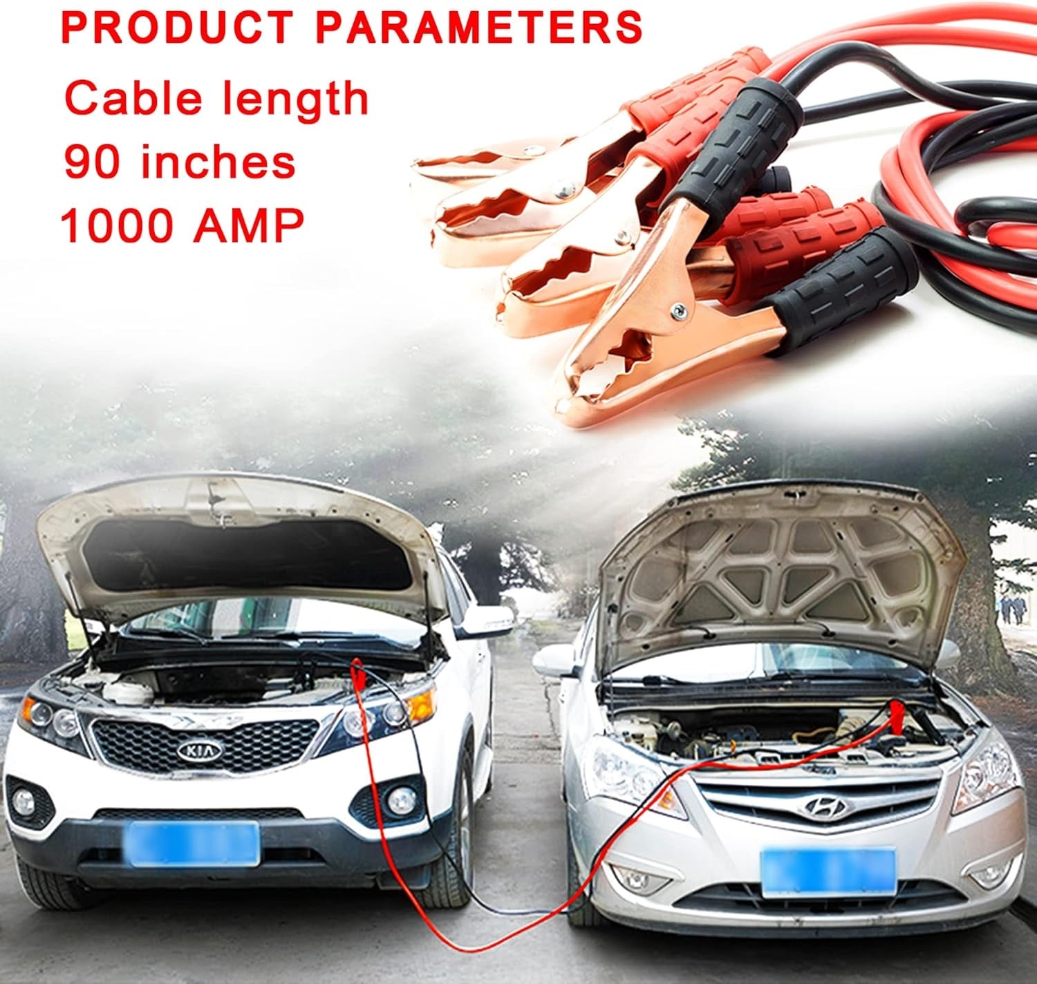 CABLE PASACORRIENTE 1000 AMP 2 METROS AUTO PINZA COCODRILO - 3