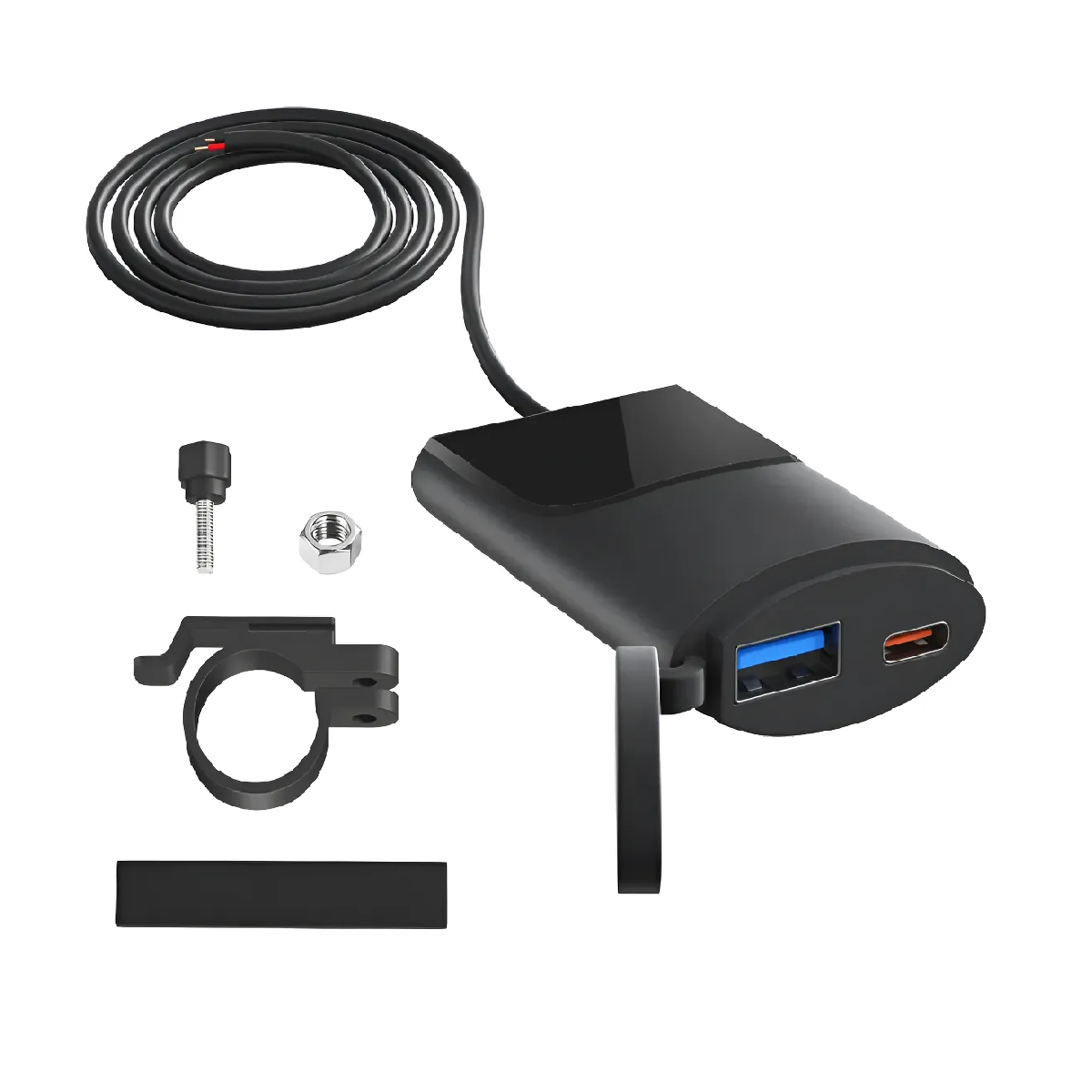 CARGADOR PARA MOTO TIPO C Y USB - 30WPD DE TIMON - 1
